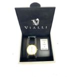 Gents Leather strap Vialli wristwatch in box - untested