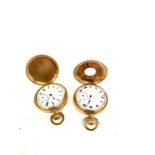 2 Gold plated pocket watches, to include half hunter, both untested