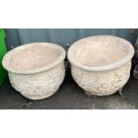 2 Stone planters, approximate height 9 inches, Diameter 13.5 inches