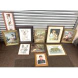 Large selection framed pictures and prints, various sizes