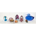 Selection of glass paper weights