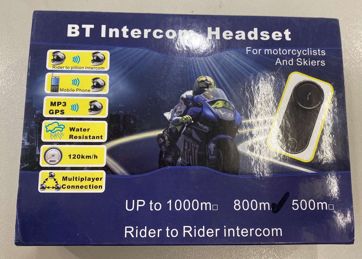 Pair BT Intercom headset 800m rider to rider intercom for motorcyclists and skiers, new in boxes - Image 2 of 2