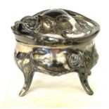 Small silver plated art nouveau jewel box