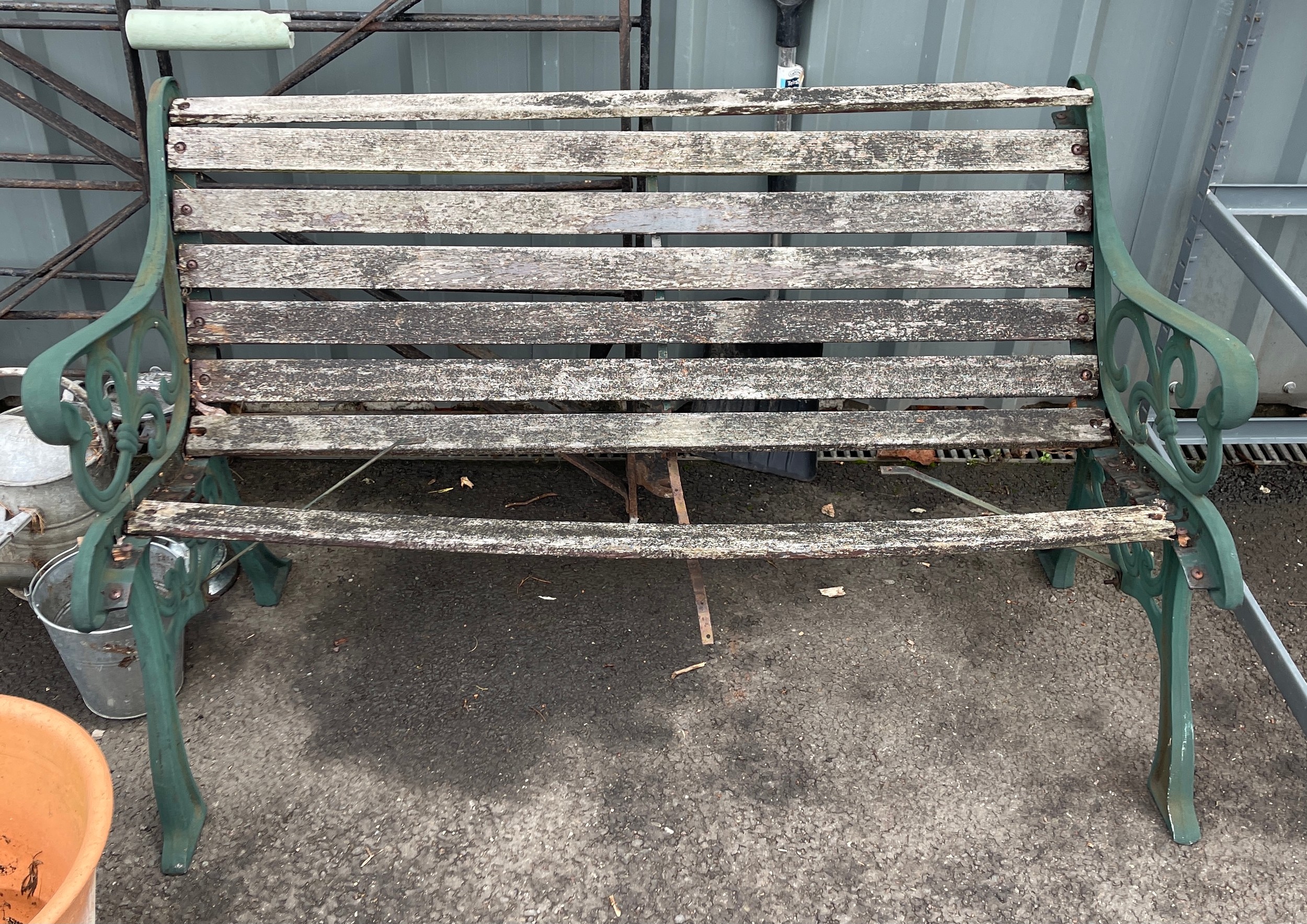 Cast Iron garden bench in need of repair