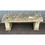 3 Piece stone bench , seat measurements 46 inches, Depth 16.5 inches, Height 19 inches