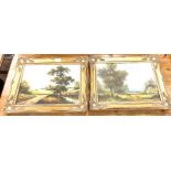 2 framed oil paintings both signed Enderby each picture measures approx 19" tall 15.5" wide