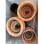 Selection of 13 terracotta plant pots, various sizes