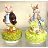 Vintage Beatrix Potter Peter Rabbit music box Schmid 1977 ?It?s A small world, Schmid Beatrix Potter