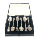 Set of 6 georgian silver tea spoons weight 124g