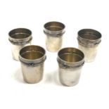 5 vintage silver german beakers 98g