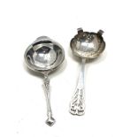 2 vintage silver tea strainers weight 97g