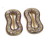 Quality pair of antique solid 18 carat gold tested buckles for wear on silk or velvet bands; with