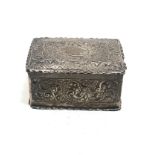 Small Victorian silver box measures approx 6.5cm by 4.8cm by 3.4cm high