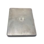 Heavy ww2 Military cameron engraved vintage engine turned silver cigarette case Birmingham silver