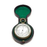 Aitchison London antique brass cased pocket barometer