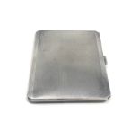 Art deco silver engine turned cigarette case Birmingham silver hallmarks weight 135g