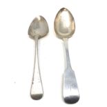 2 georgian silver table spoons weight 130g