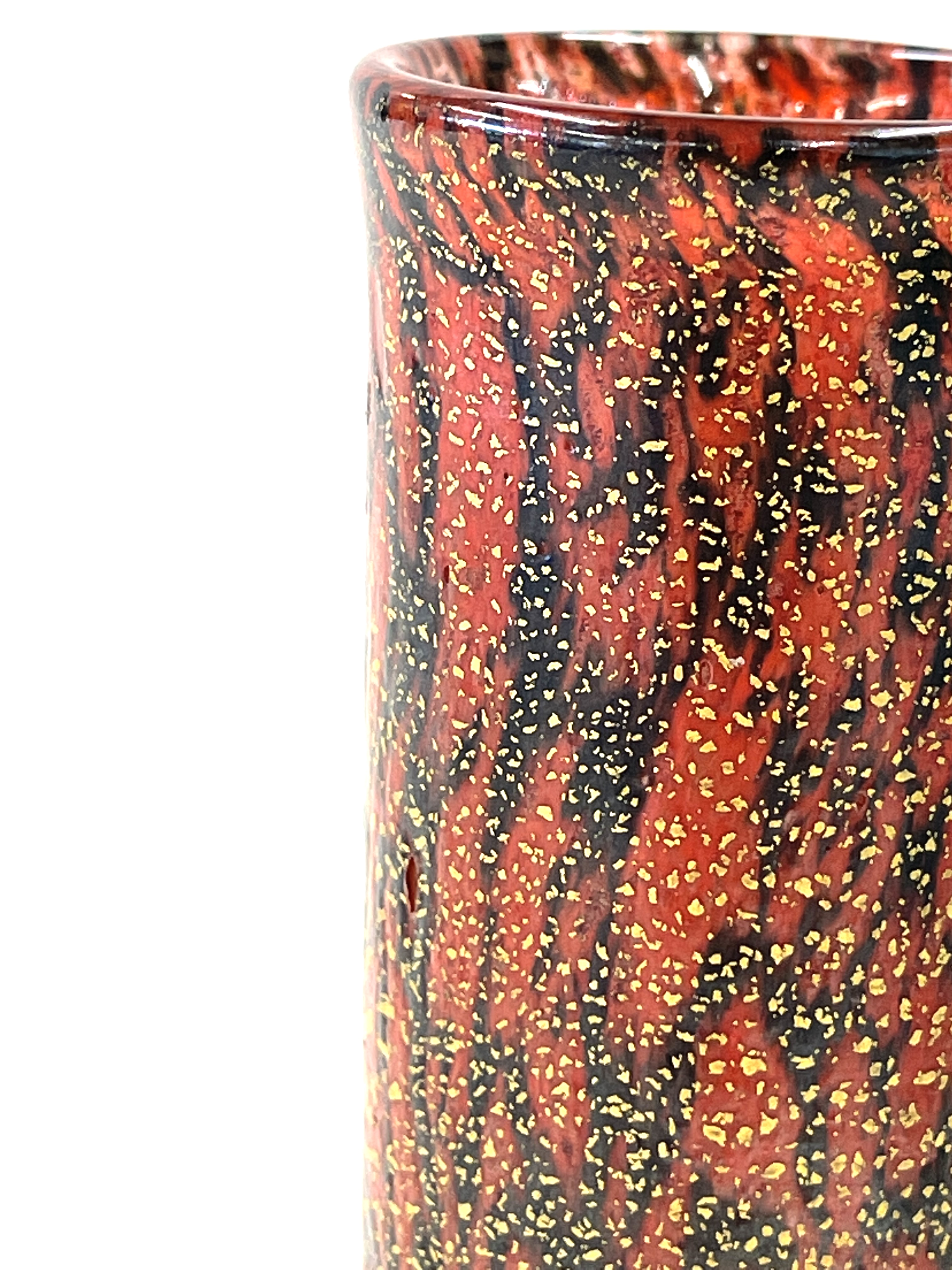 A very rare Isle of Wight Studio Glass 'Firecracker' cylinder vase, designed by Timothy Harris in - Image 6 of 7