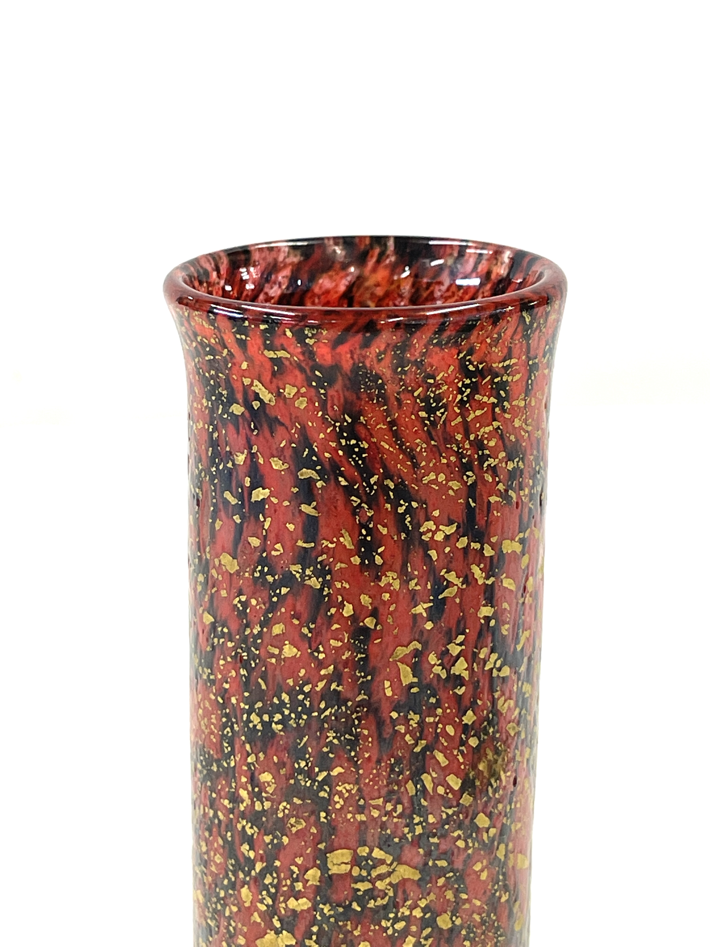 A very rare Isle of Wight Studio Glass 'Firecracker' cylinder vase, designed by Timothy Harris in - Image 4 of 7