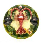 Pallisy Majolica plaque, approximate diameter 24cm