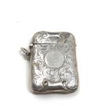 Antique silver vesta case match striker Birmingham silver hallmarks