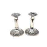 Pair of antique silver candlestick measure approx height 13cm high age related wear to details