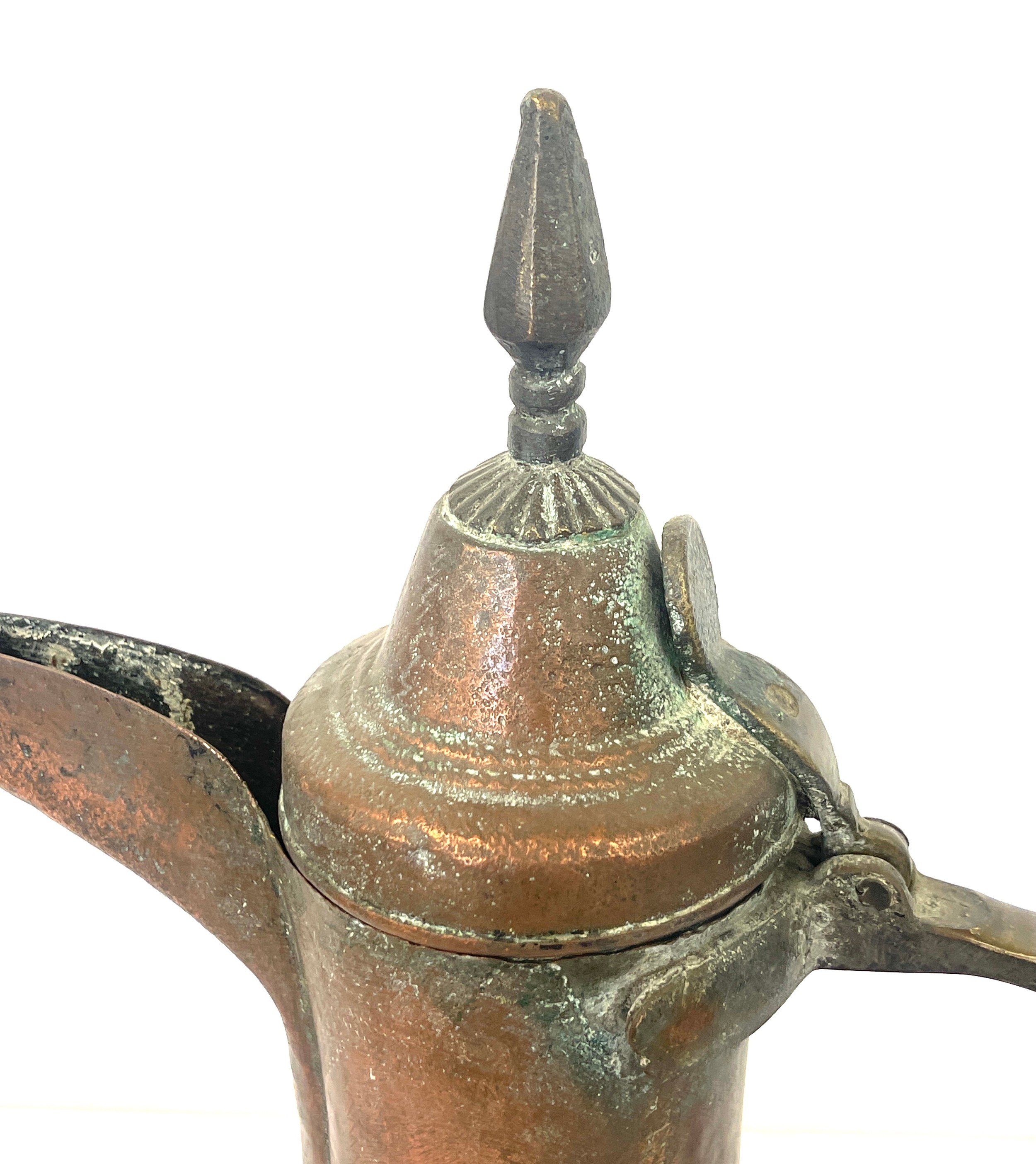 Middle eastern Dallah Arabic copper coffee pot, approximate height 13 inches - Image 2 of 7