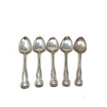 5 antique victorian scottish silver tea spoons weight 73g