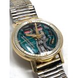 Rare 1960s 18ct gold Bulova Accutron tuning fork spaceview gents Wristwatch 18K Gold M5 requires