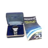 Boxed President space age gents vintage 1970s LCD quartz wristwatch