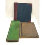 Large Victorian Leather bound Bookmakers Entry Book. Another Green Leather Ledger writing on spine