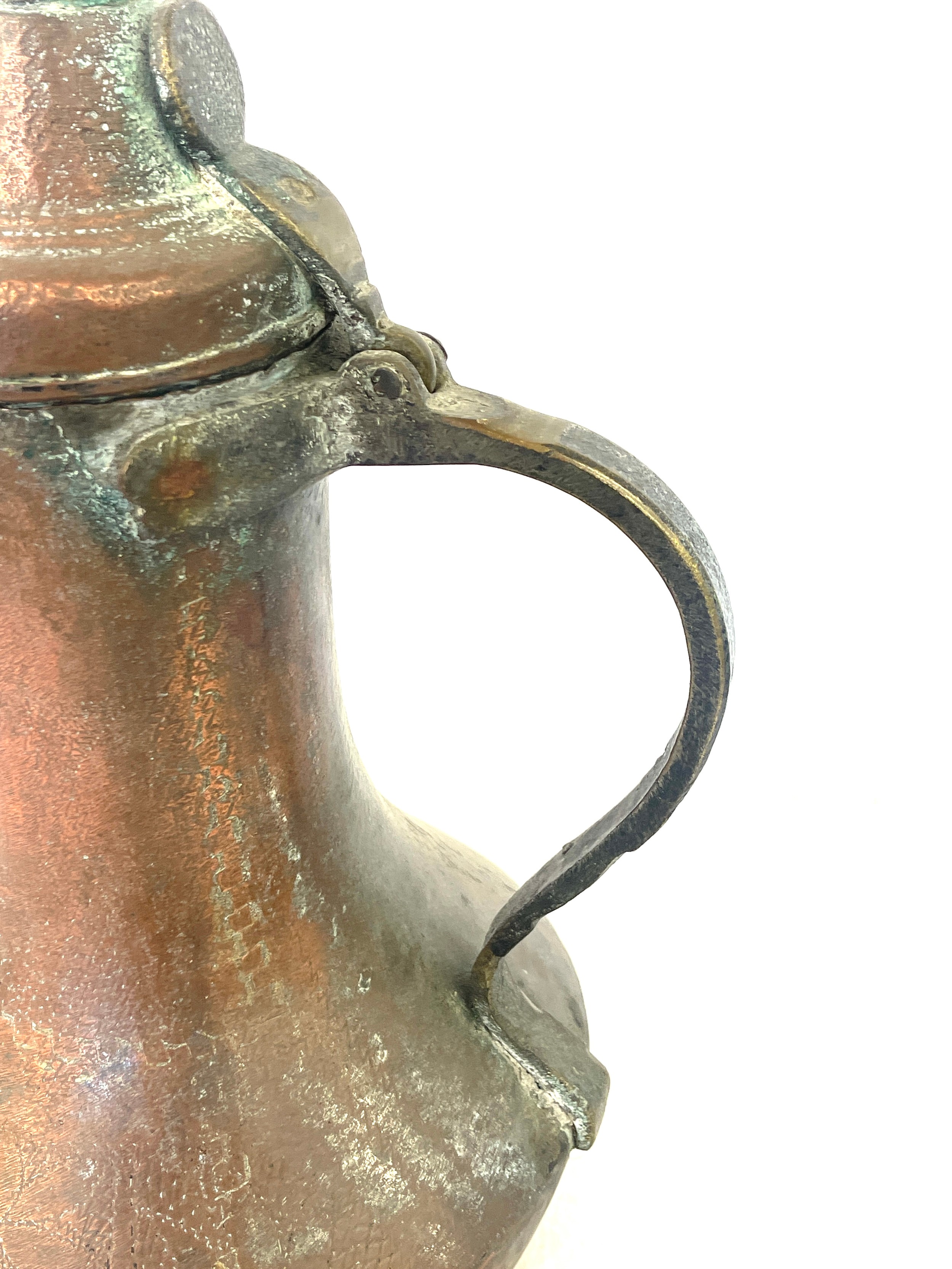 Middle eastern Dallah Arabic copper coffee pot, approximate height 13 inches - Image 3 of 7