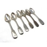 Set of 6 antique silver tea spoons weight 118g