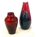 2 Royal Doulton vases to include Flambe Veined vase no 1613, both in good overall condition, largest