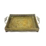 Rare Art Nouveau Brass Gallery Tray depicting cover of Punch and Toby Dog, illustrating the