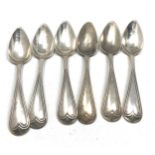 6 antique dutch silver tea spoons weight 93g