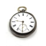 Antique j.harris & sons manchester silver fusee pocket watch no glass watch is ticking