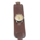 Vintage military style Longines gents wristwatch the watch is ticking dial is pitted