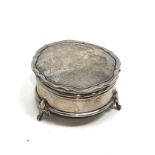 Antique silver ring box measures approx 6.3cm dia Birmingham silver hallmarks