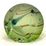 Signed satin glass Caithness Scotland paperweight Iris limited edition 23/750