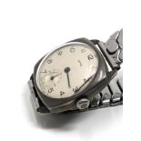 1940s silver gents smiths wristwatch watch winds and ticks but requires new minute hand original