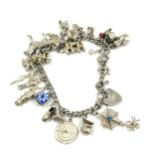 Lovely Silver Charm Bracelet with 23 Charms.