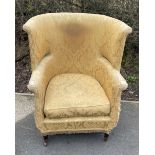 Early Victorian / Georgian gentlemans upholstered smokers chair, approximate measurements: Height 40