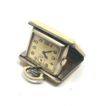 Fine antique silver & enamel juvenia purse travel watch the watch is ticking but no warranty given