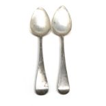 2 georgian silver table spoons weight 113g