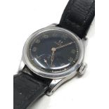 Vintage black military dial omega gents wristwatch hand wind working order but no warranty given