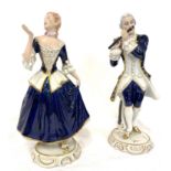 Pair antique Royal Dux figures, good overall condition, approximate height: 13.5 inches