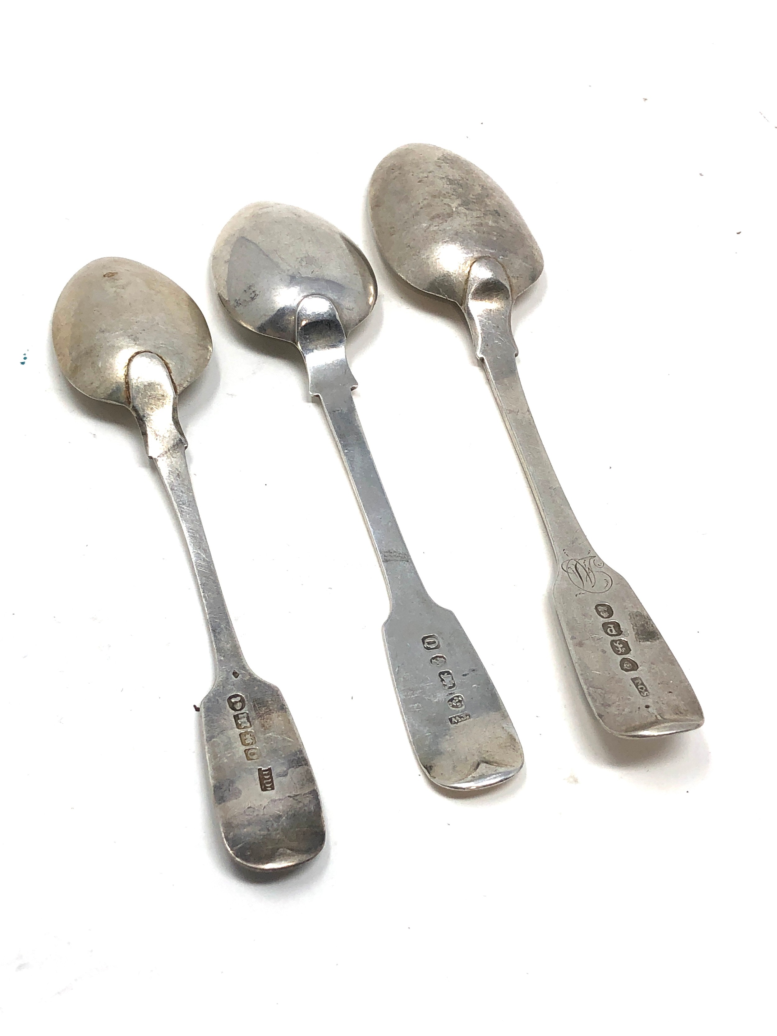 3 antique silver tea spoons weight 54g - Image 2 of 3