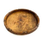 A late 19th-century Chinese hardwood tray. Simulated bamboo decoration. Approximate measurement: