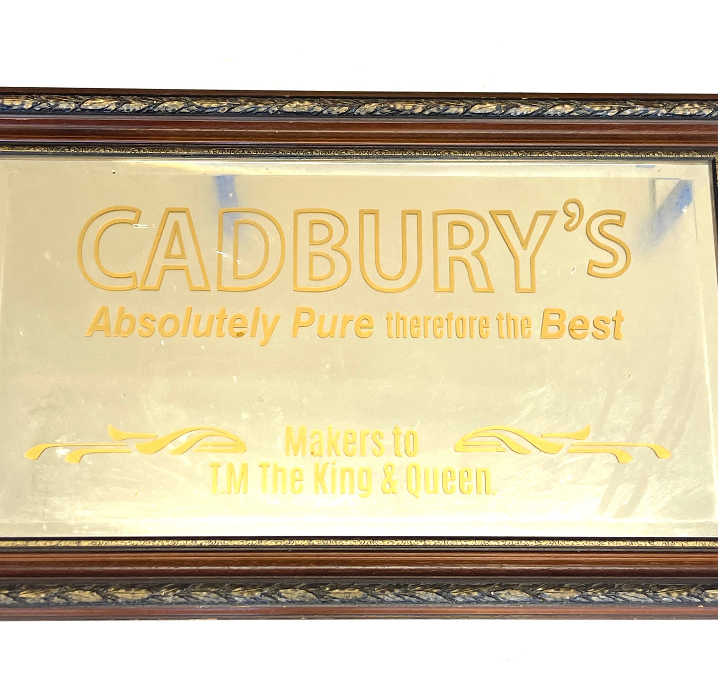 Framed advertising mirror, Cadburys absolutely pure therefore the best, Makers to the TM The King - Image 3 of 5